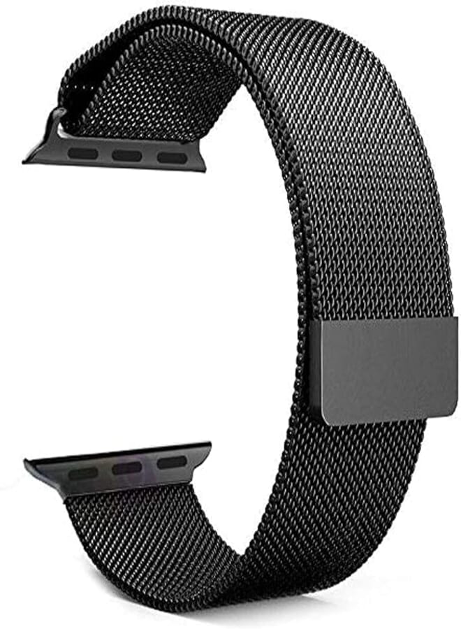 AMERTEER Magnetic Milanese Loop Stainless Steel Metal Strap Watch Bands For Apple Watch 38MM Black